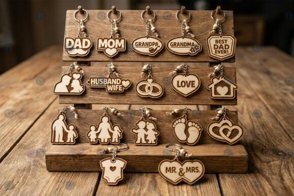 Family Relationship Keychains SVG 141221103 Creativo Digital